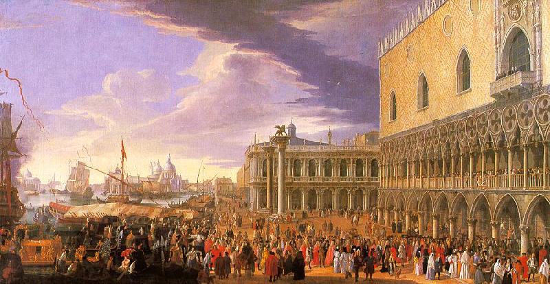 Luca Carlevaris Entry of the Earl of Manchester into the Doge's Palace oil painting image